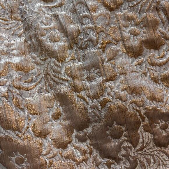 Loft Cream/Gold Mini Pencil Skirt Zipper Detailed Floral Fabric - Picture 4 of 5